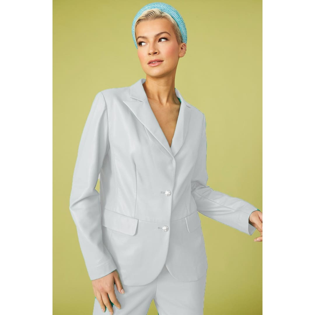White Vegan Leather Blazer | Buy Me Fur Ltd