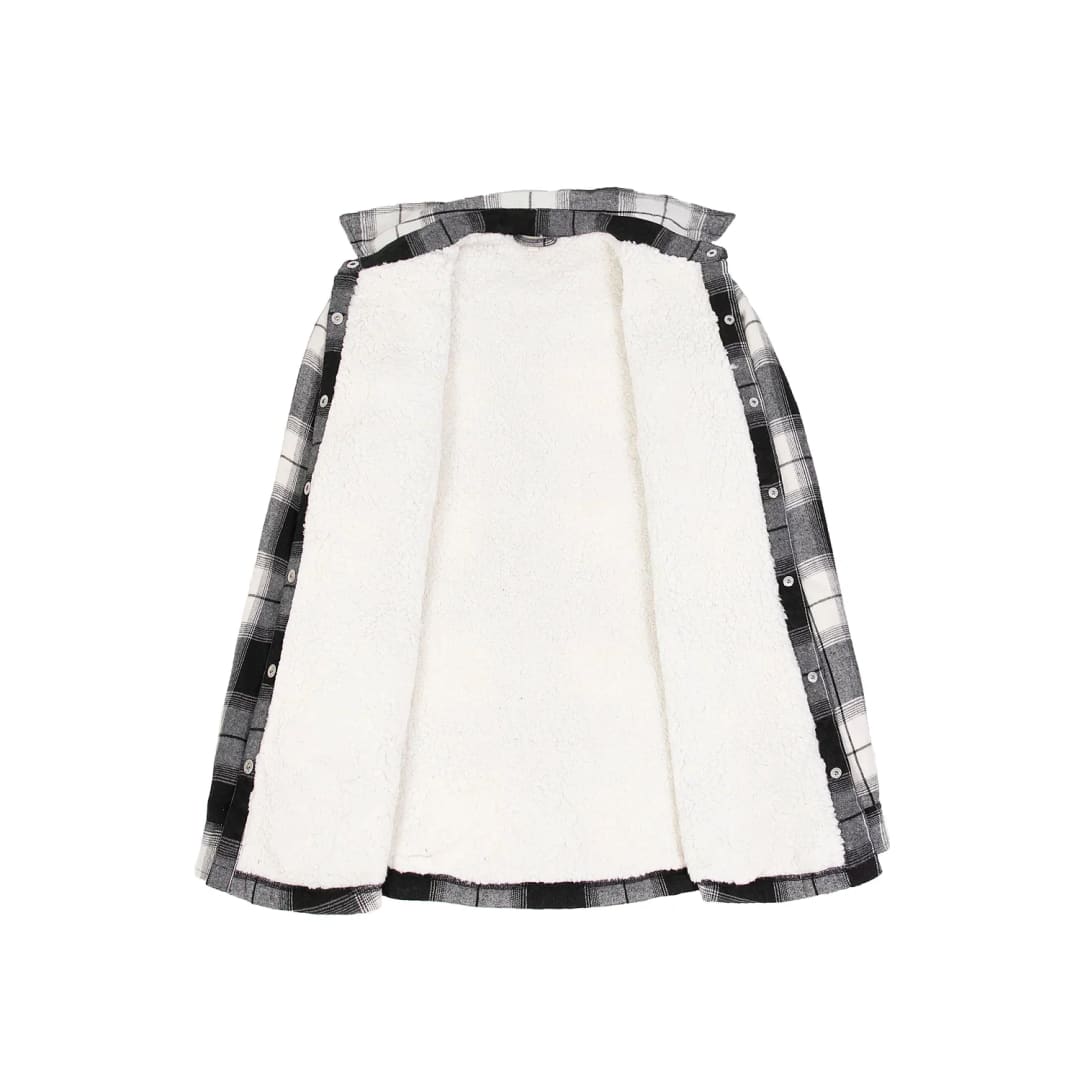 Women’s Matching Family Black White Snap Up Flannel Shacket | FlannelGo