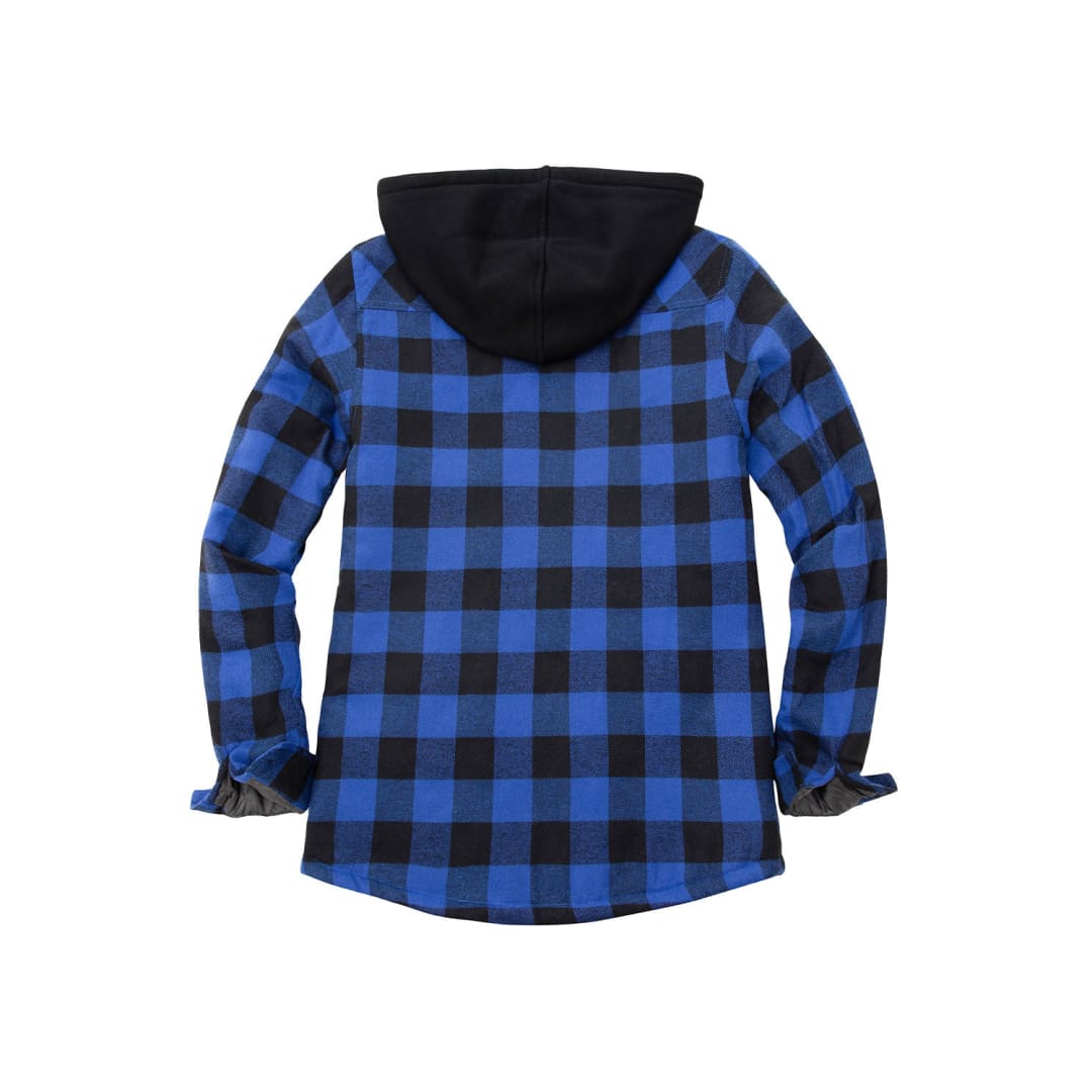 Women’s Quilted Lined Hooded Plaid Flannel Shirt Jacket with Hood | FlannelGo
