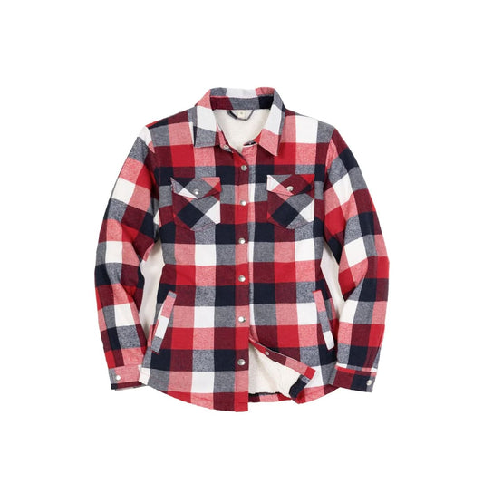 Women’s Snap Plaid Flannel Jacket Sherpa-Lined Shacket | FlannelGo