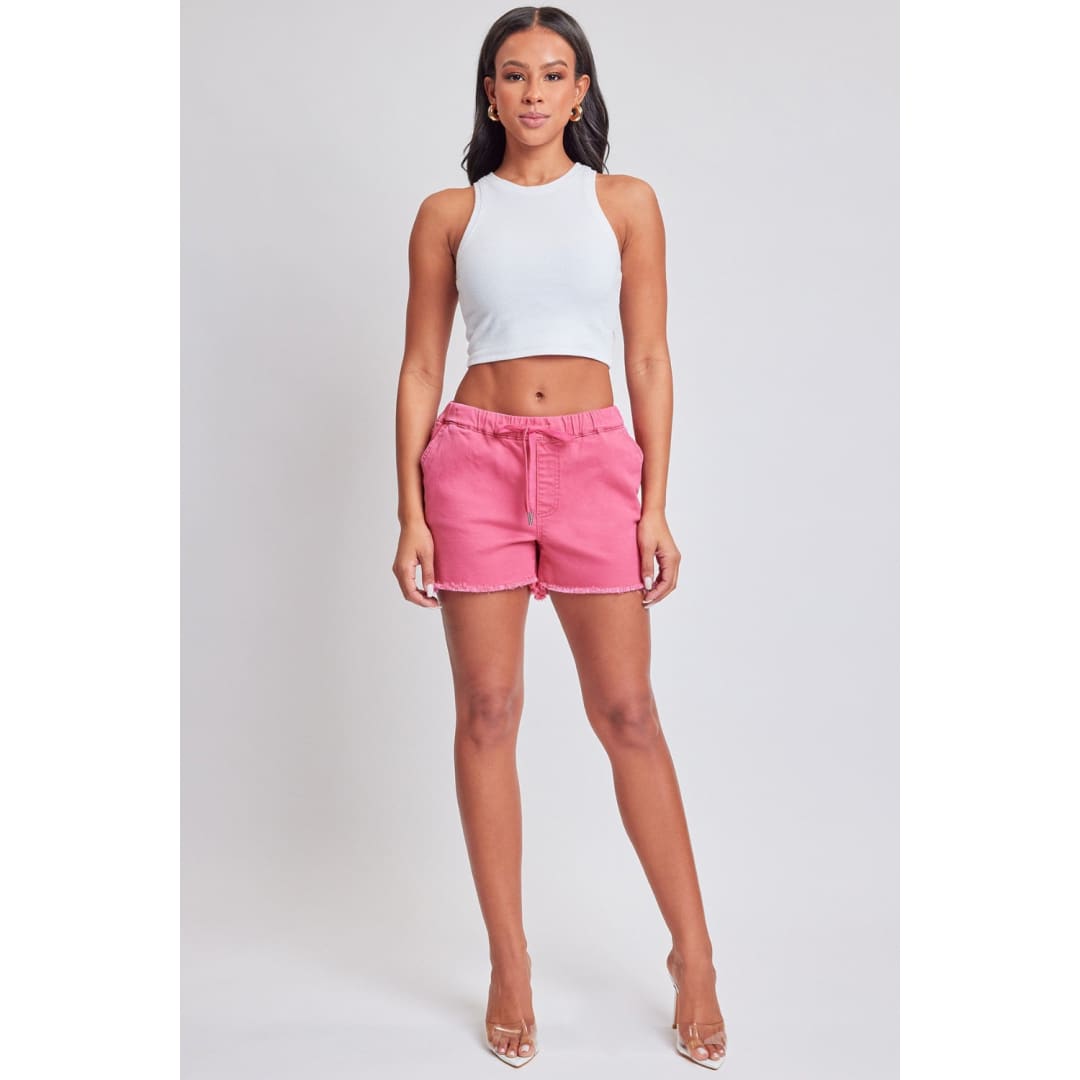 YMI Jeanswear Full Size Drawstring Raw Hem Shorts | The Urban Clothing Shop™