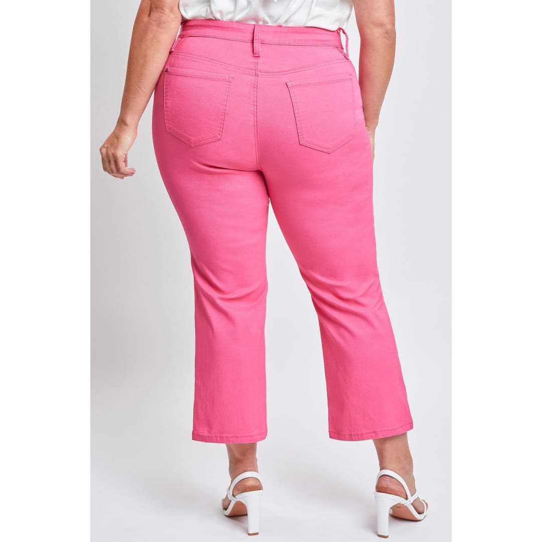 YMI Jeanswear Full Size Mid-Rise Hyperstretch Cropped Straight Pants | The Urban Clothing