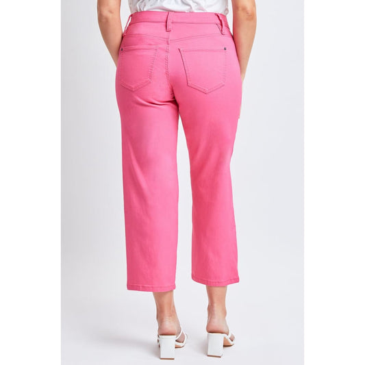 YMI Jeanswear Full Size Mid-Rise Hyperstretch Cropped Straight Pants | The Urban Clothing