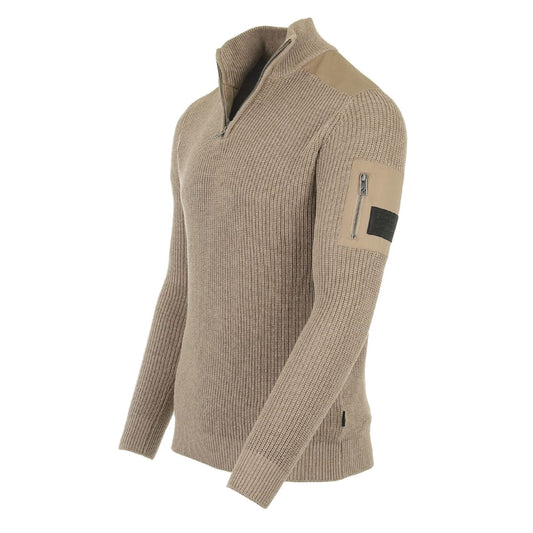 ZIMEGO Mens Long Sleeve Pullover Quarter Zip Mock Neck Polo Sweater | ZIMEGO MEN