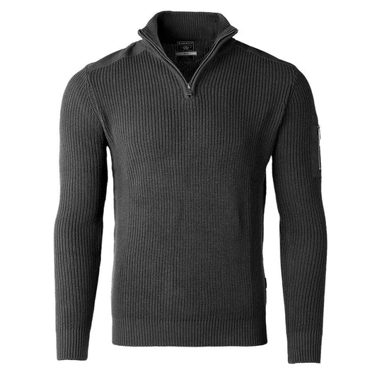 ZIMEGO Mens Long Sleeve Pullover Quarter Zip Mock Neck Polo Sweater | ZIMEGO MEN