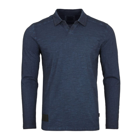 ZIMEGO Mens Long Sleeve Vintage V-Neck Henley Polo T-Shirt | ZIMEGO MEN