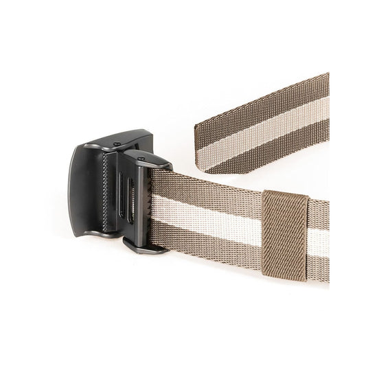 ZIMEGO Mens One Size Adjustable Strap Stripe Nylon Web Belt With Metal Buckle | ZIMEGO MEN