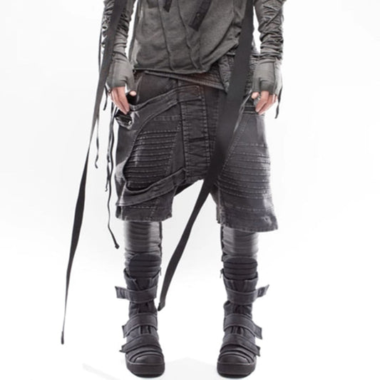 Asymmetrical Vintage Baggy Knee Length Shorts | The Urban Clothing Shop™