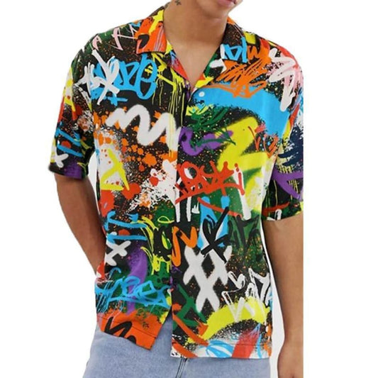 CAMISAS Summer Chic Graffiti Beach Shirt | The Urban Clothing Shop™