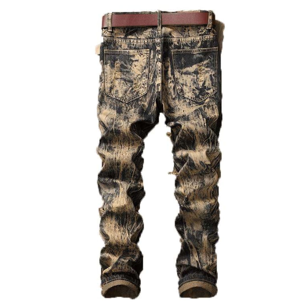 Destroyed Wash Ribbed Jeans | The Urban Clothing Shop™