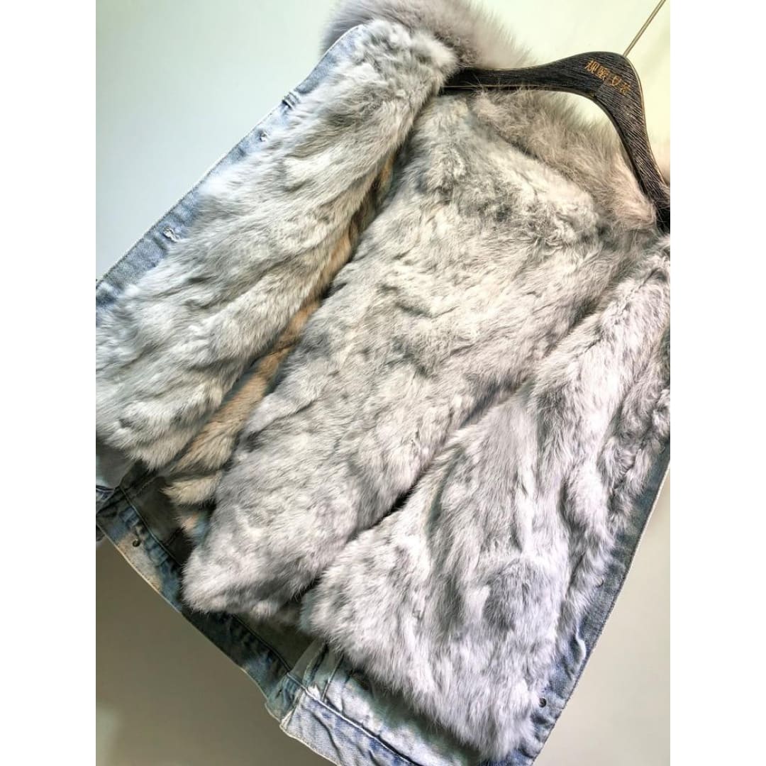 FOXY LADY Beary Sequined Denim Jacket | The Urban Clothing Shop™