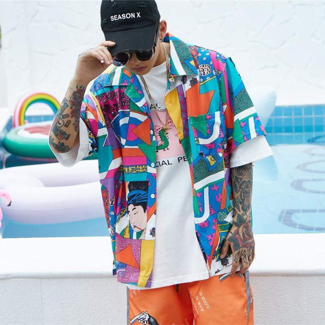 Multi-Color Japanese Button-Down Shirt | The Urban Clothing Shop™