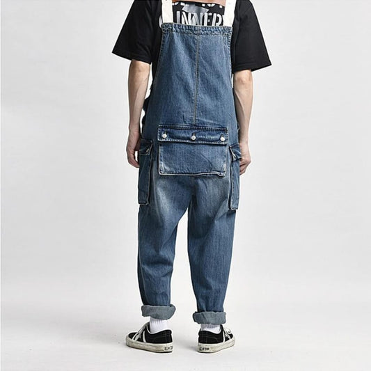 Oxford Denim Cargo Overalls Romper | The Urban Clothing Shop™