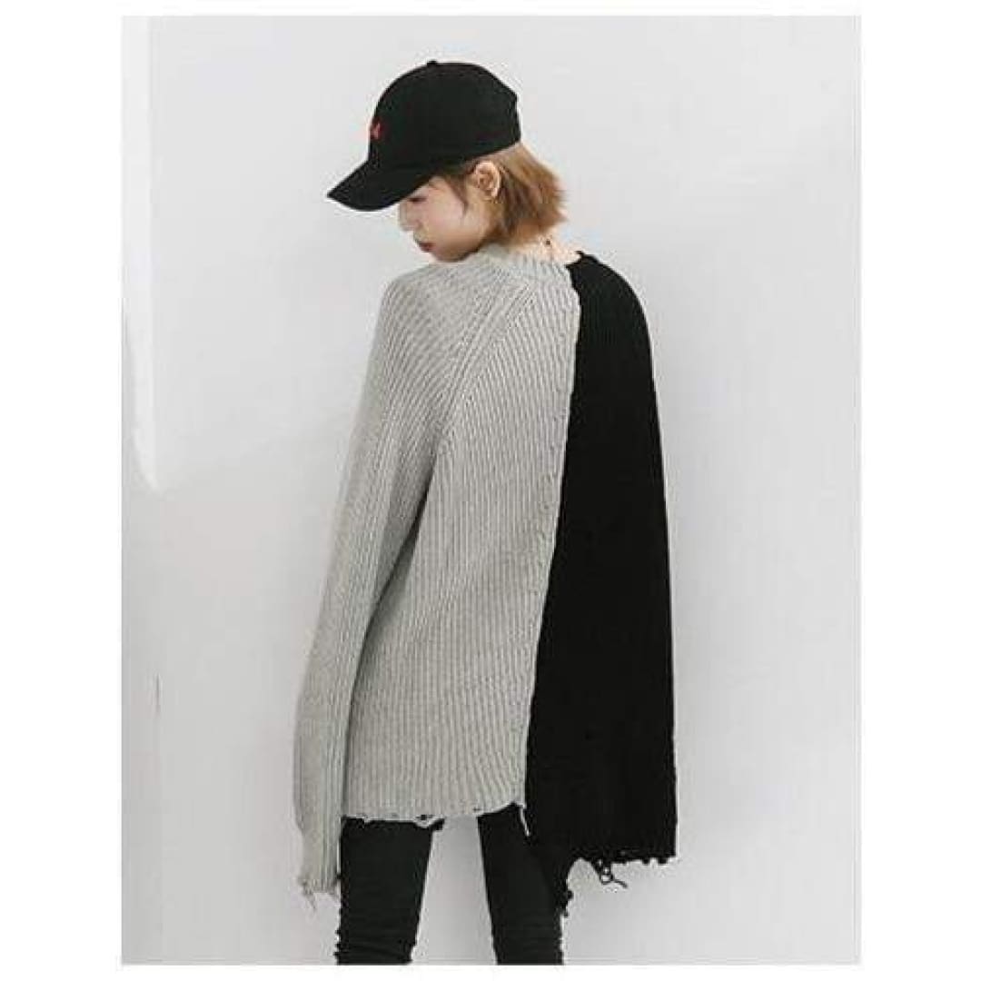 Punk-Style Ripped Sweater | The Urban Clothing Shop™