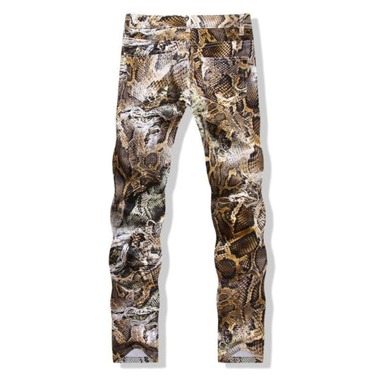Snakeskin Printed Stretch Jeans | The Urban Clothing Shop™