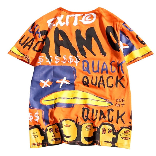 Streetwear T-shirt Men Women Graffiti 3d Print Tops Cotton Harajuku Short Sleeve