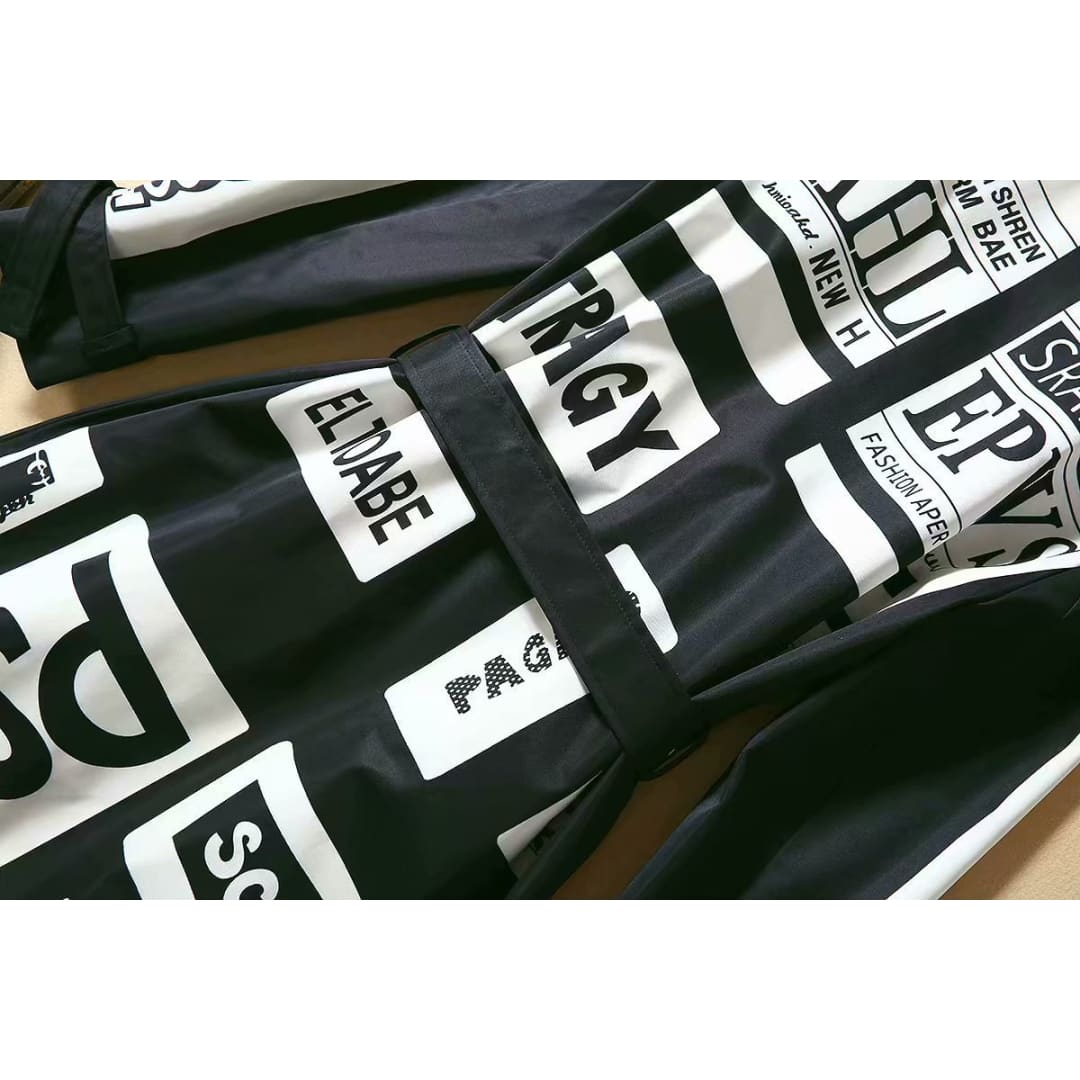 TRAGY™ Banner Print Trench Coat | The Urban Clothing Shop™