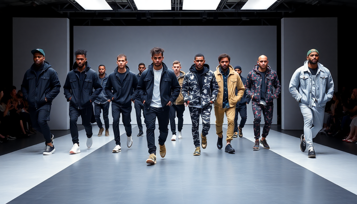 Men walking in a fashion show