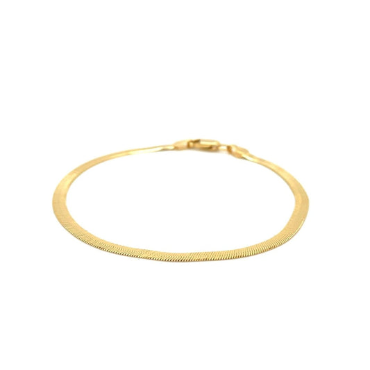 2.8mm 14k Yellow Gold Super Flex Herringbone Anklet | Richard Cannon Jewelry