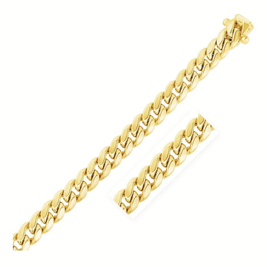10.75mm 10k Yellow Gold Semi Solid Miami Cuban Chain | Richard Cannon Jewelry
