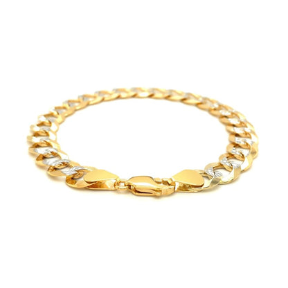10 mm 14k Two Tone Gold Pave Curb Bracelet | Richard Cannon Jewelry