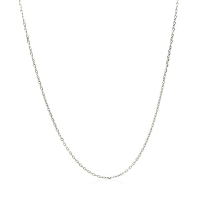 10k White Diamond Cut Cable Link Chain 0.8mm | Richard Cannon Jewelry