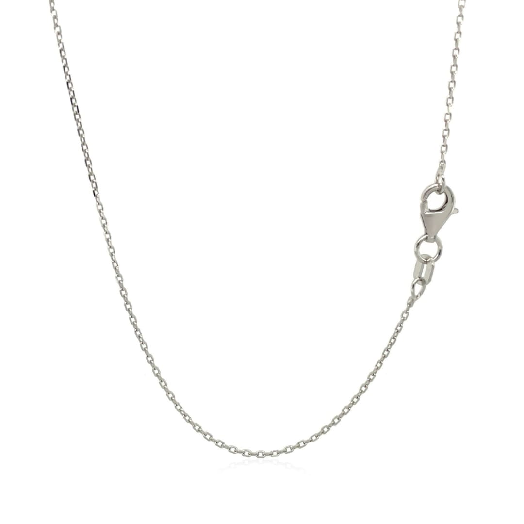 10k White Diamond Cut Cable Link Chain 0.8mm | Richard Cannon Jewelry