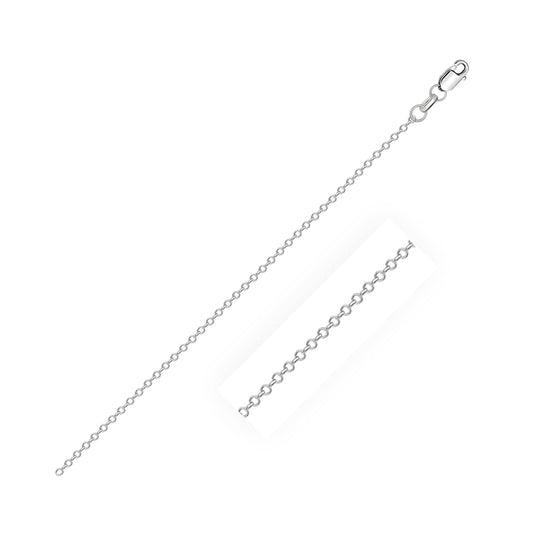 10k White Diamond Cut Cable Link Chain 0.8mm | Richard Cannon Jewelry