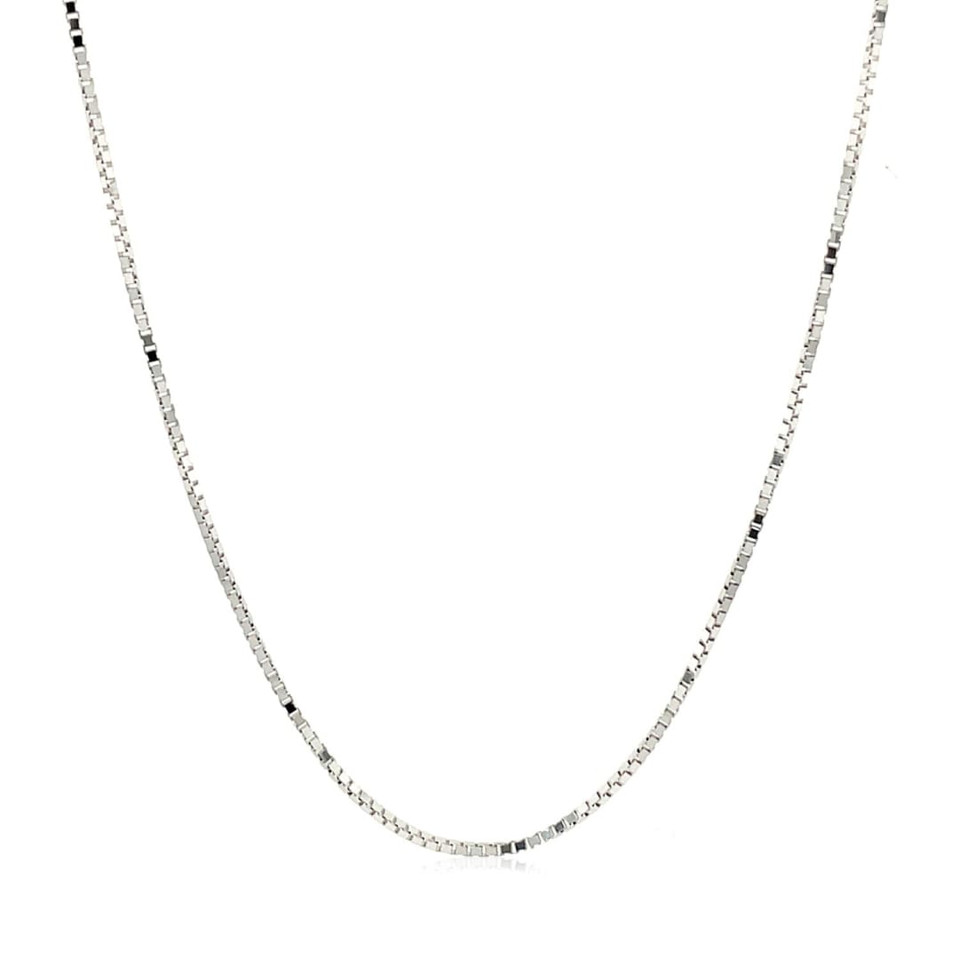 10k White Gold Adjustable Box Chain 0.85mm | Richard Cannon Jewelry