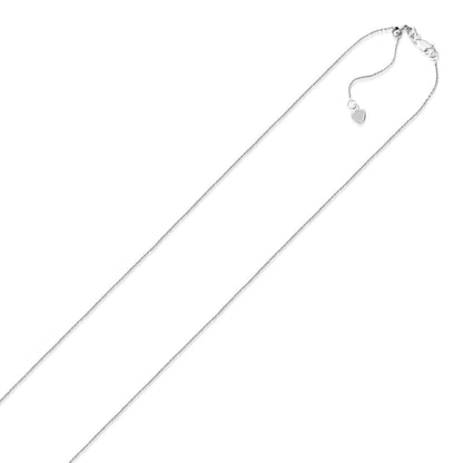 10k White Gold Adjustable Cable Chain 0.9mm | Richard Cannon Jewelry