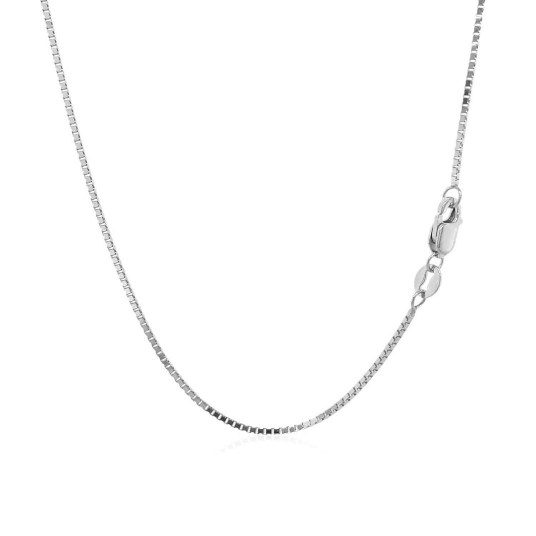 10k White Gold Classic Box Chain (0.94 mm) | Richard Cannon Jewelry