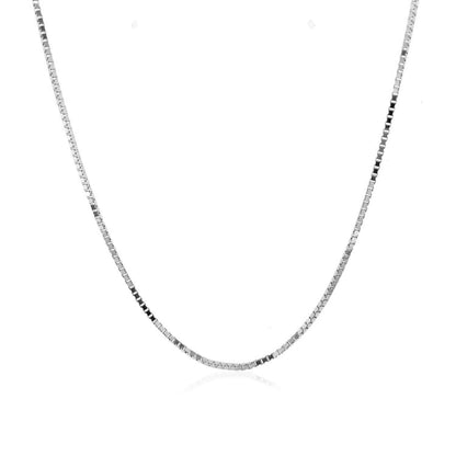 10k White Gold Classic Box Chain (0.94 mm) | Richard Cannon Jewelry