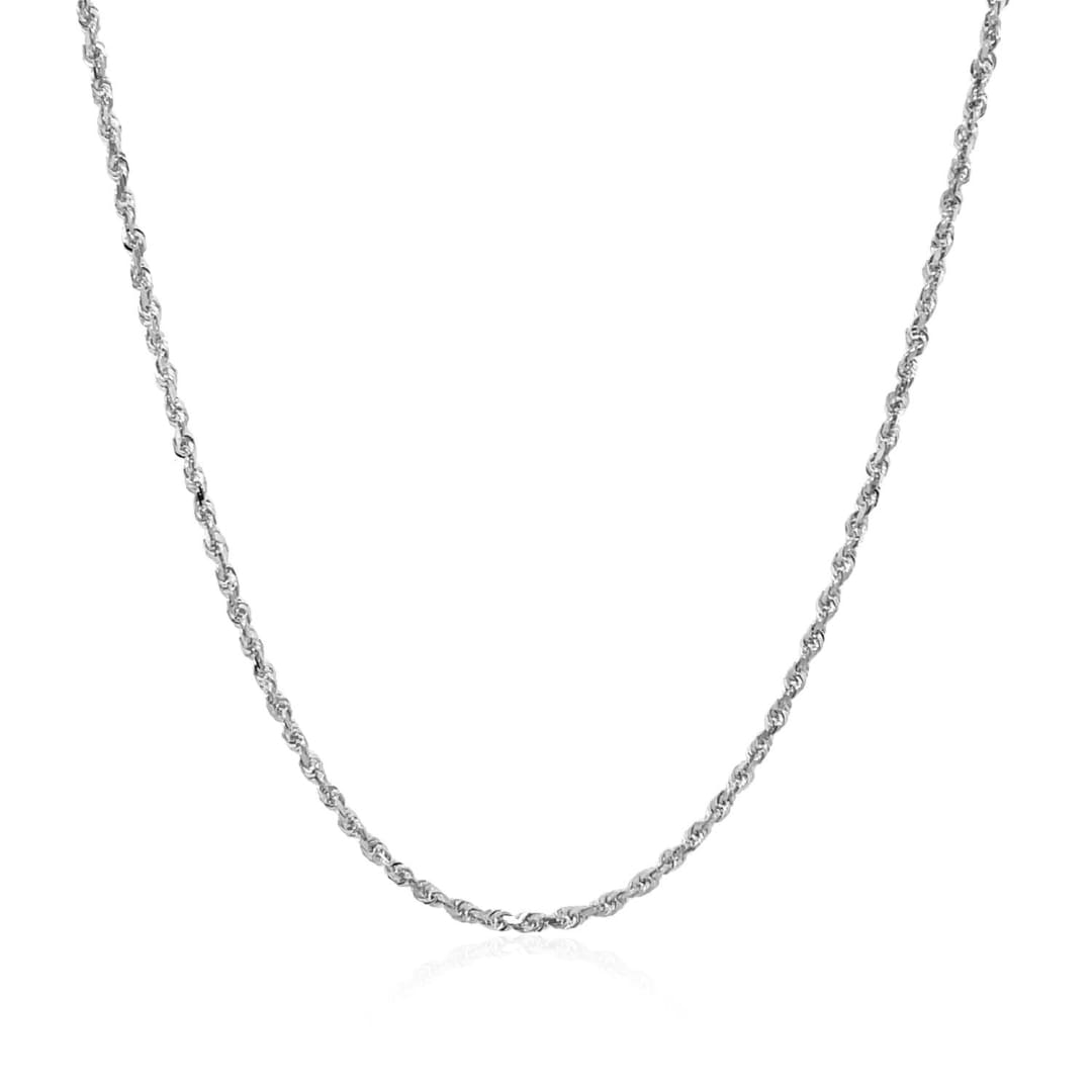 10k White Gold Solid Diamond Cut Rope Chain 1.25mm | Richard Cannon Jewelry