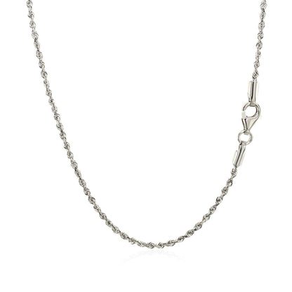 10k White Gold Solid Diamond Cut Rope Chain 1.5mm | Richard Cannon Jewelry