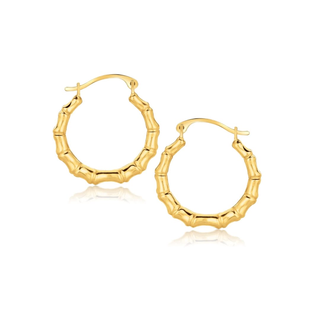 10k Yellow Gold Branch Motif Hoop Earrings | Richard Cannon Jewelry