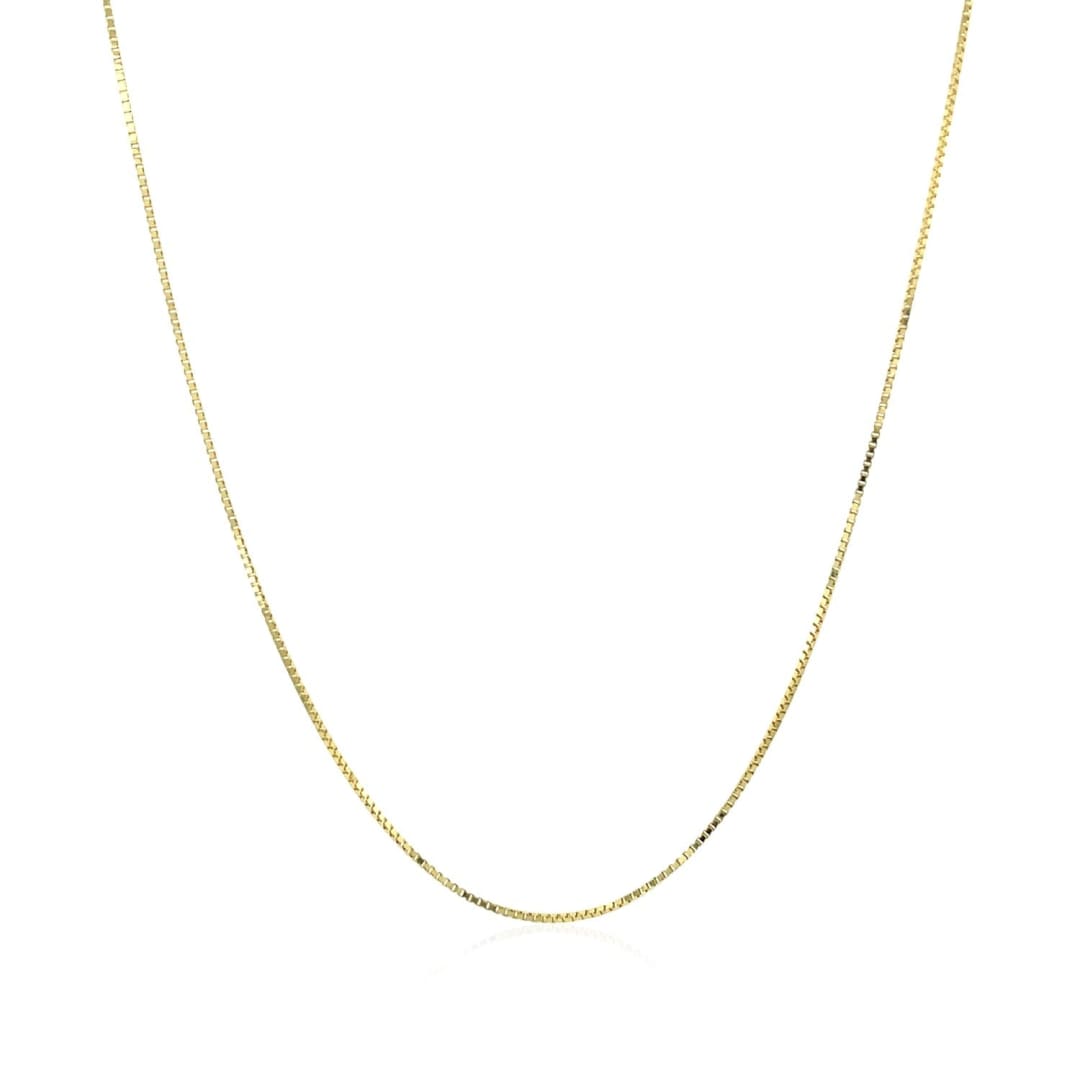 10k Yellow Gold Classic Box Chain 0.6mm | Richard Cannon Jewelry