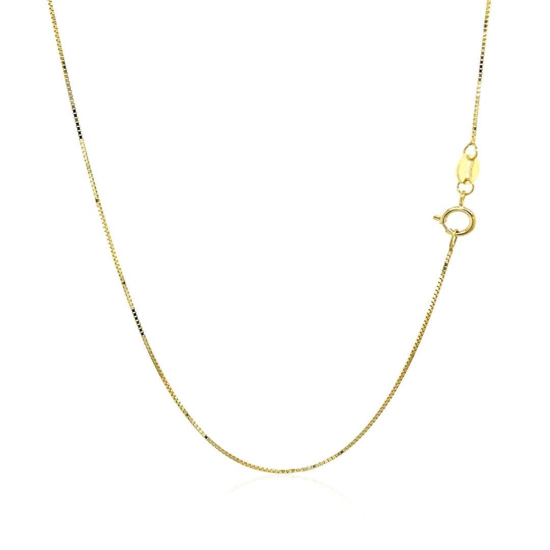 10k Yellow Gold Classic Box Chain 0.6mm | Richard Cannon Jewelry