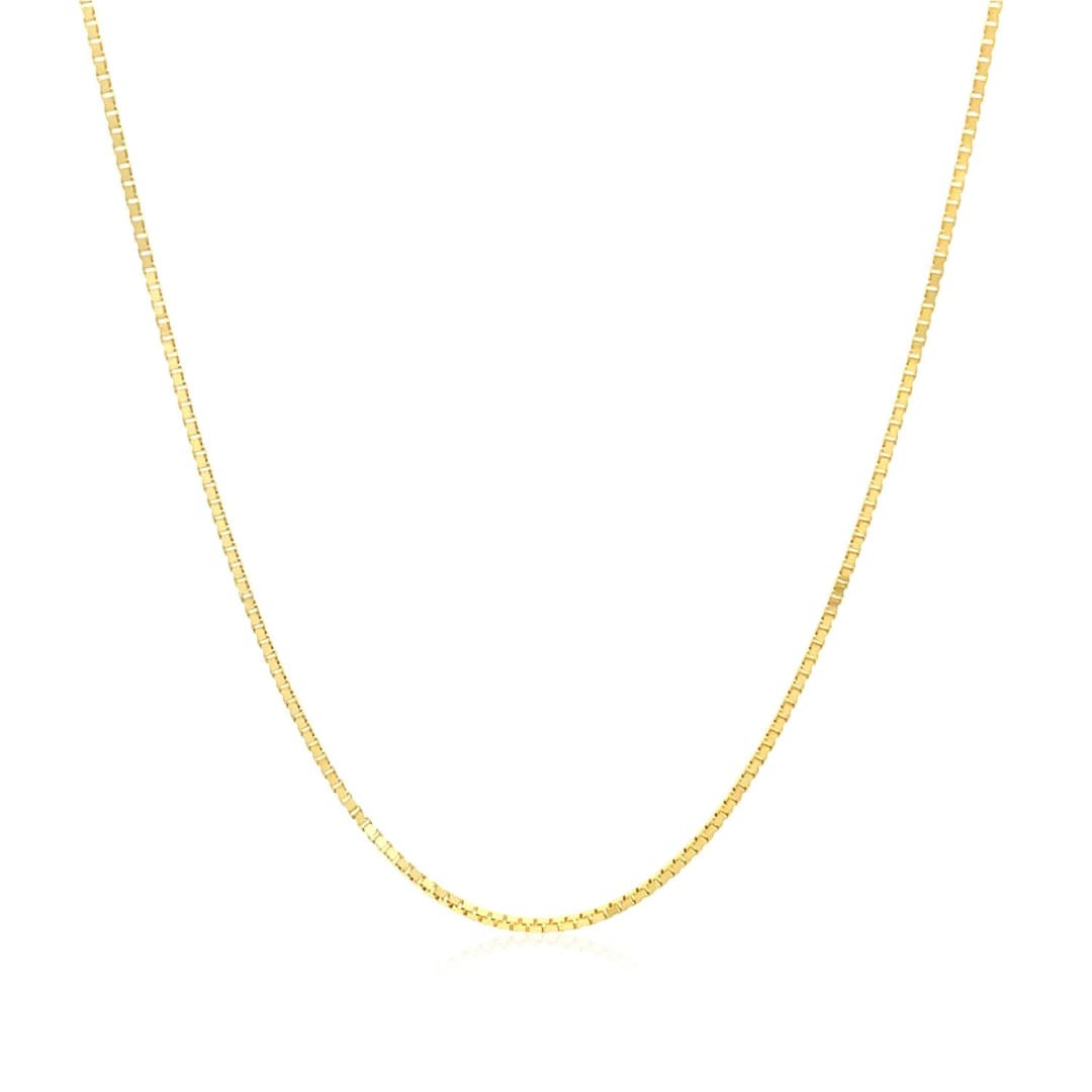 10k Yellow Gold Classic Box Chain 0.8mm | Richard Cannon Jewelry