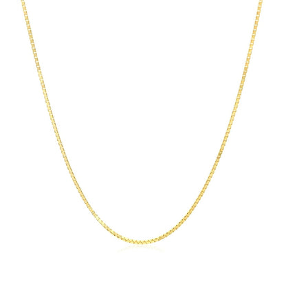 10k Yellow Gold Classic Box Chain 0.8mm | Richard Cannon Jewelry