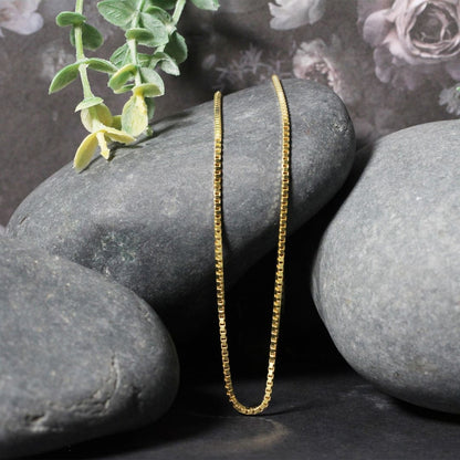 10k Yellow Gold Classic Box Chain 1.4mm | Richard Cannon Jewelry