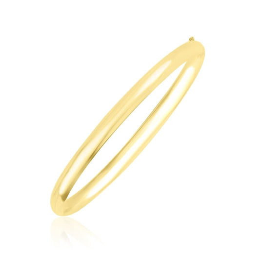 10k Yellow Gold Dome Style Shiny Bangle | Richard Cannon Jewelry