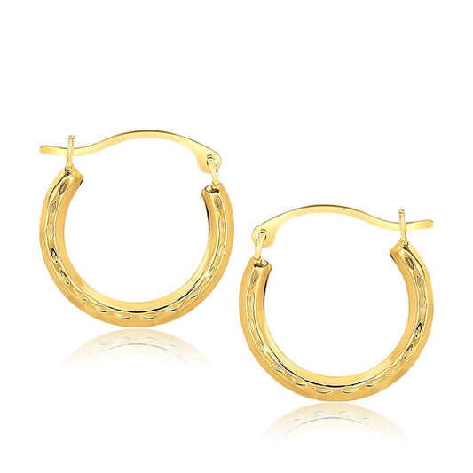 10k Yellow Gold Fancy Hoop Earrings | Richard Cannon Jewelry