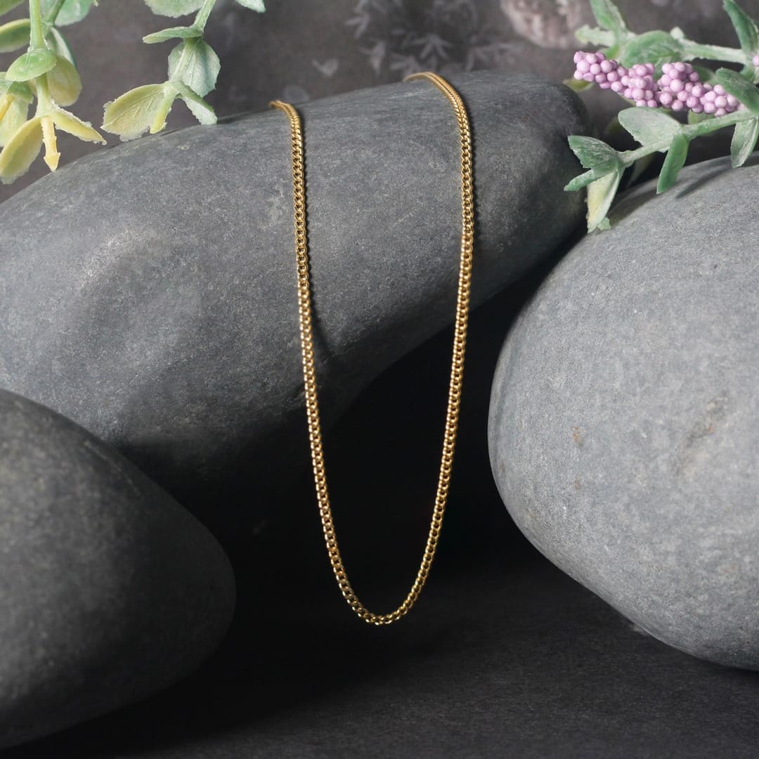 10k Yellow Gold Gourmette Chain 1.5mm | Richard Cannon Jewelry