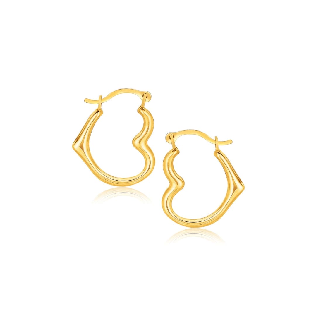 10k Yellow Gold Heart Hoop Earrings | Richard Cannon Jewelry