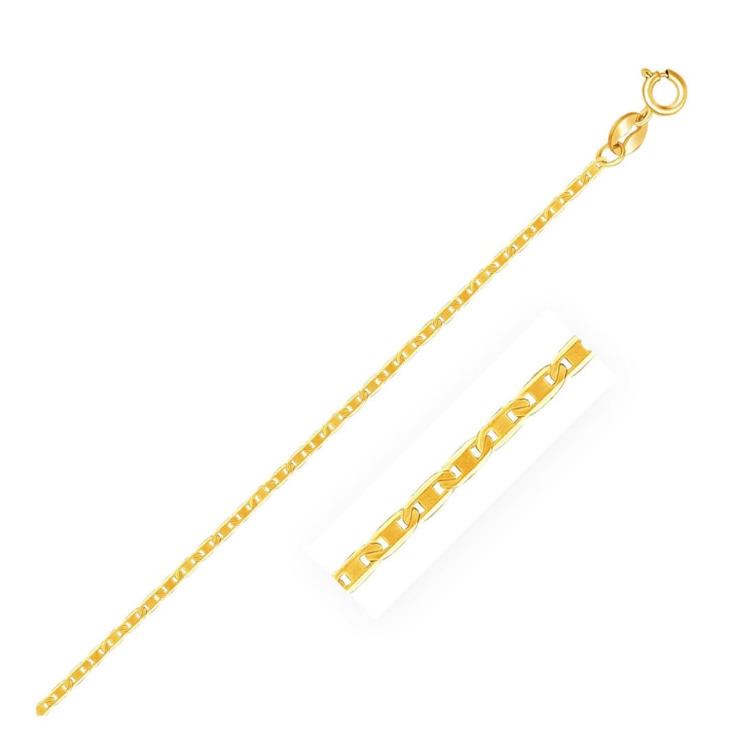 10k Yellow Gold Mariner Link Anklet 1.2mm | Richard Cannon Jewelry