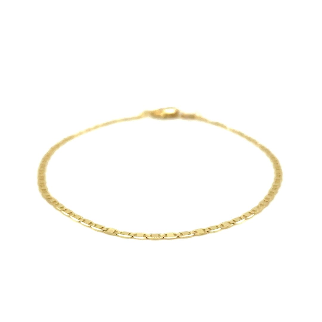 10k Yellow Gold Mariner Link Anklet 1.7mm | Richard Cannon Jewelry