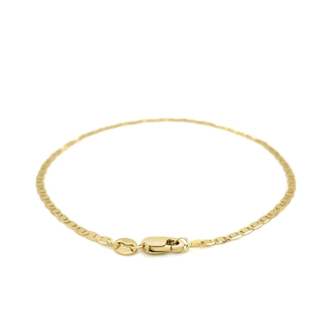 10k Yellow Gold Mariner Link Anklet 1.7mm | Richard Cannon Jewelry