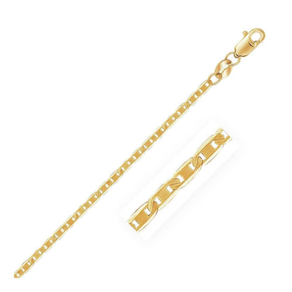 10k Yellow Gold Mariner Link Anklet 1.7mm | Richard Cannon Jewelry