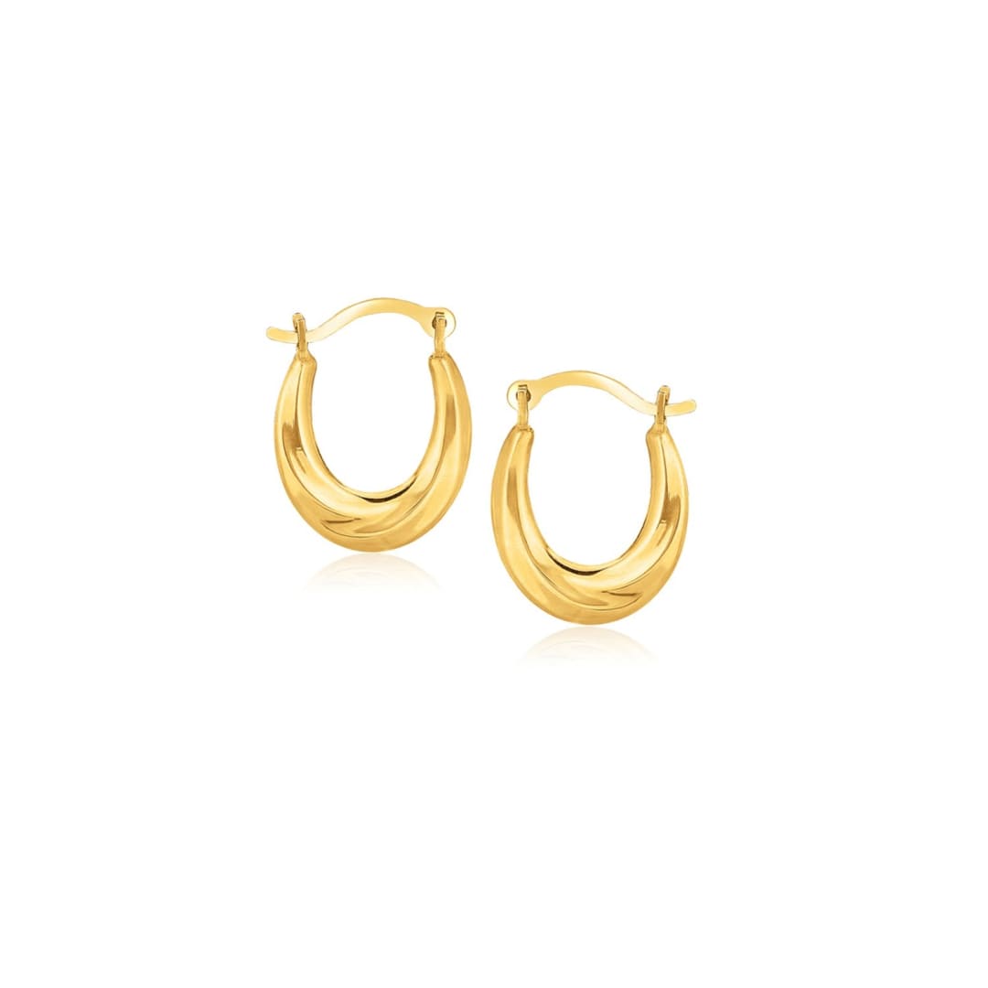 10k Yellow Gold Oval Hoop Earrings | Richard Cannon Jewelry