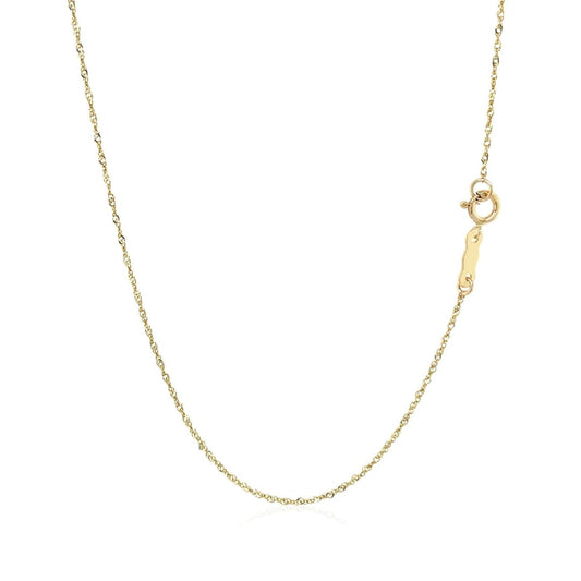 10k Yellow Gold Singapore Chain 0.8mm | Richard Cannon Jewelry